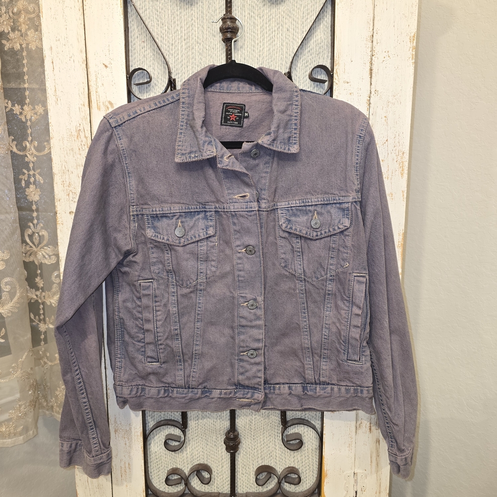 American Eagle Outfitters Lavender Denim Jacket - Picture 2 of 10